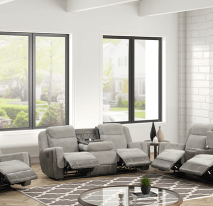 LISA - Gray Reclining Sofa/Loveseat